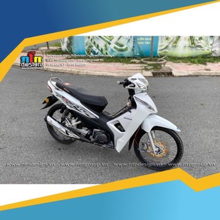 Tem rời Wave Alpha 110 trắng - mẫu lửa đen