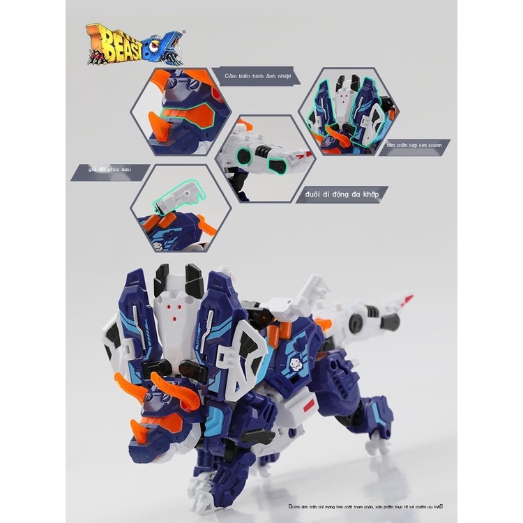 Beast Box Series Mô hình lắp ráp đồ chơi biến dạng Sigma Triceratops Guochuang Mecha