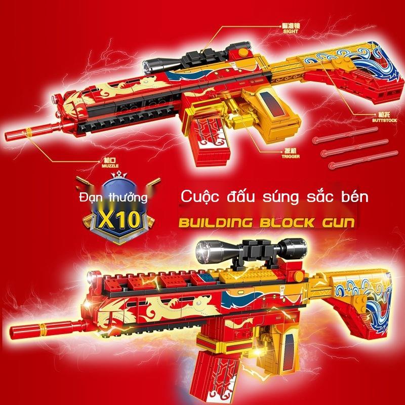 Tặng Khối Xây Súng Lắp Ráp Trẻ Em Đồ Chơi Giáo Dục Bé Trai Jedi Sinh Tồn Ăn Thịt Gà Có Thể Phóng Mô Hình V