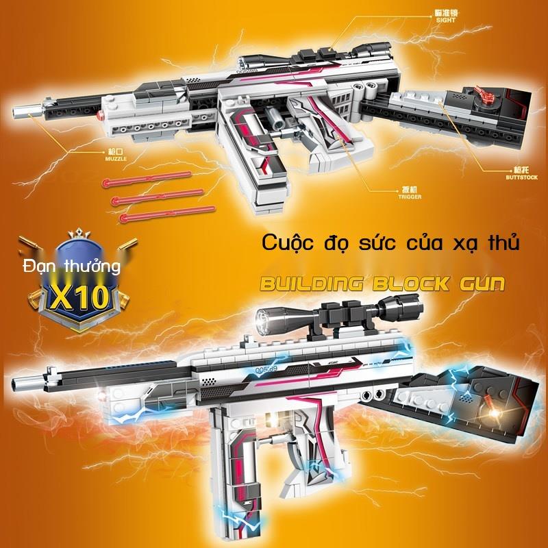 Tặng Khối Xây Súng Lắp Ráp Trẻ Em Đồ Chơi Giáo Dục Bé Trai Jedi Sinh Tồn Ăn Thịt Gà Có Thể Phóng Mô Hình V