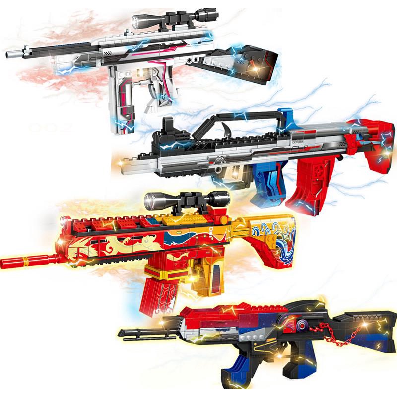Tặng Khối Xây Súng Lắp Ráp Trẻ Em Đồ Chơi Giáo Dục Bé Trai Jedi Sinh Tồn Ăn Thịt Gà Có Thể Phóng Mô Hình V