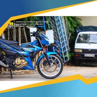 Tem Rời Dán Xe Raider FI Mẫu Xanh Đen