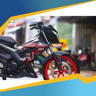 Tem rời dán xe sonic mẫu zin đỏ đen xám 150r