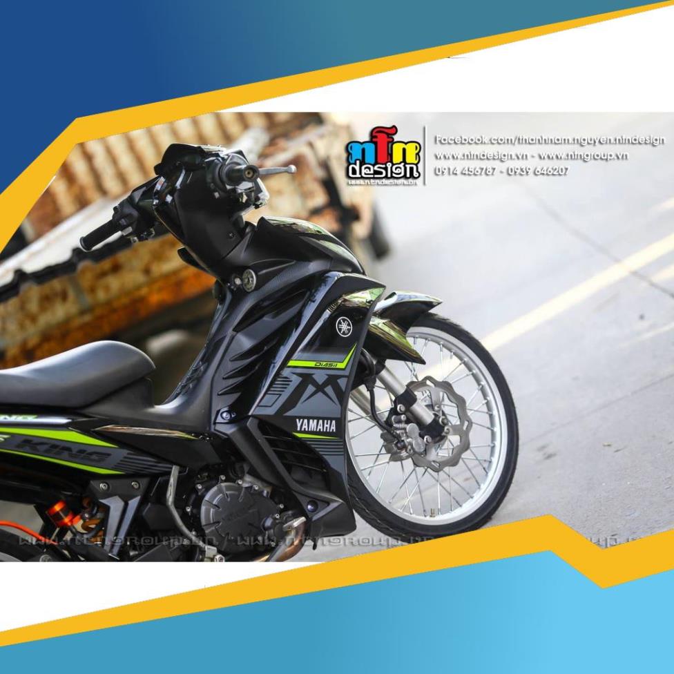 Tem Rời Dán Xe Exciter 135 Mẫu MX King Xanh Đen