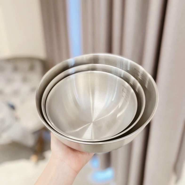 SÉT 3 CHẬU TRỘN INOX 3 SIZE