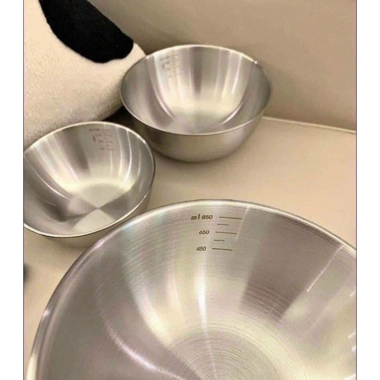 SÉT 3 CHẬU TRỘN INOX 3 SIZE