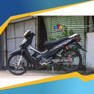 Tem rời Wave Alpha 110 - mẫu lửa xám trắng đen 2023