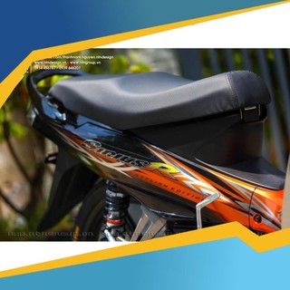 Tem rời dán xe sirius mẫu hoa văn chữ r 2008 cam bạc đen