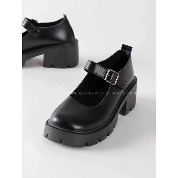 Giày Mary Jane Chunky - Giày mềm da lì Lolita