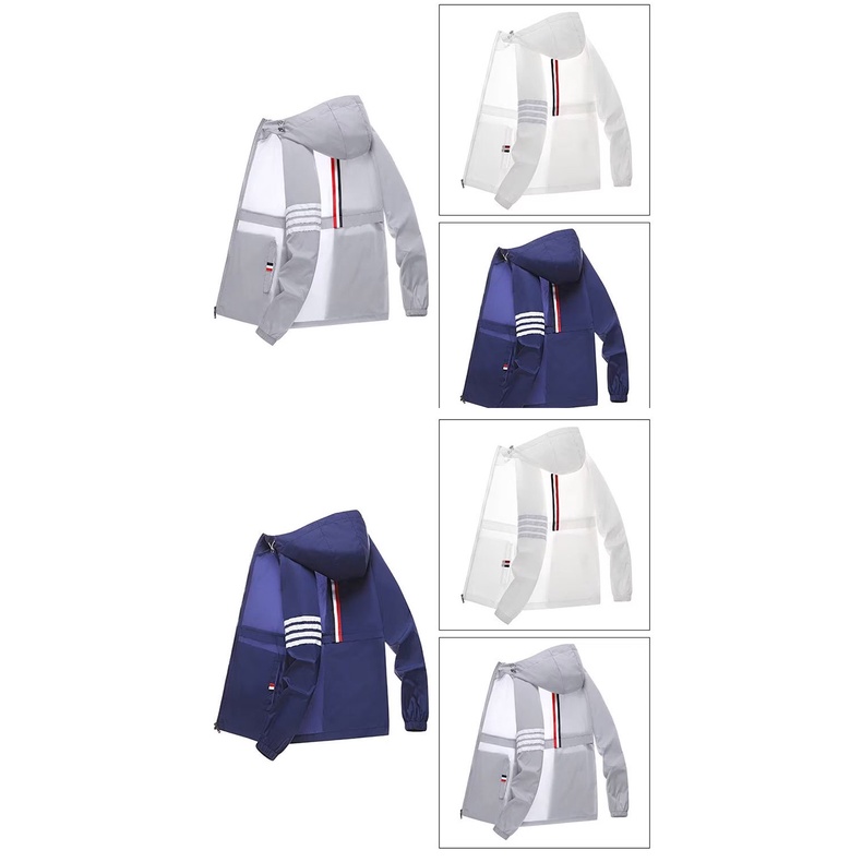 Áo khoác AOKANG có mũ trùm đầu phối khóa kéo chống nắng không phai màu phong cách harajuku thời trang trẻ trung cho nam