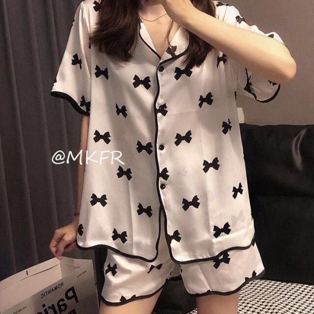 Jiashucheng Bộ Đồ Ngủ Ngắn Tay Bằng Lụa Mát Thời Trang Mùa Hè Hàng Mới 2023 Dành Cho Bạn Nữ