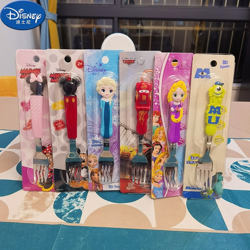 Muỗng Ăn Cơm Ba Chiều Bằng Thép Không Gỉ 304 Hình Disney Elsa Cho Bé