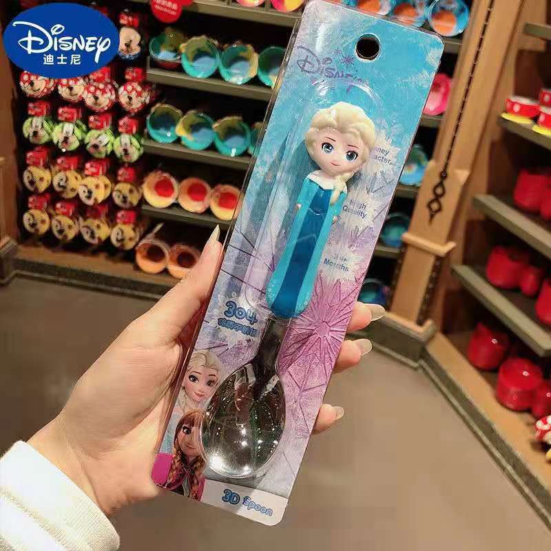 Muỗng Ăn Cơm Ba Chiều Bằng Thép Không Gỉ 304 Hình Disney Elsa Cho Bé