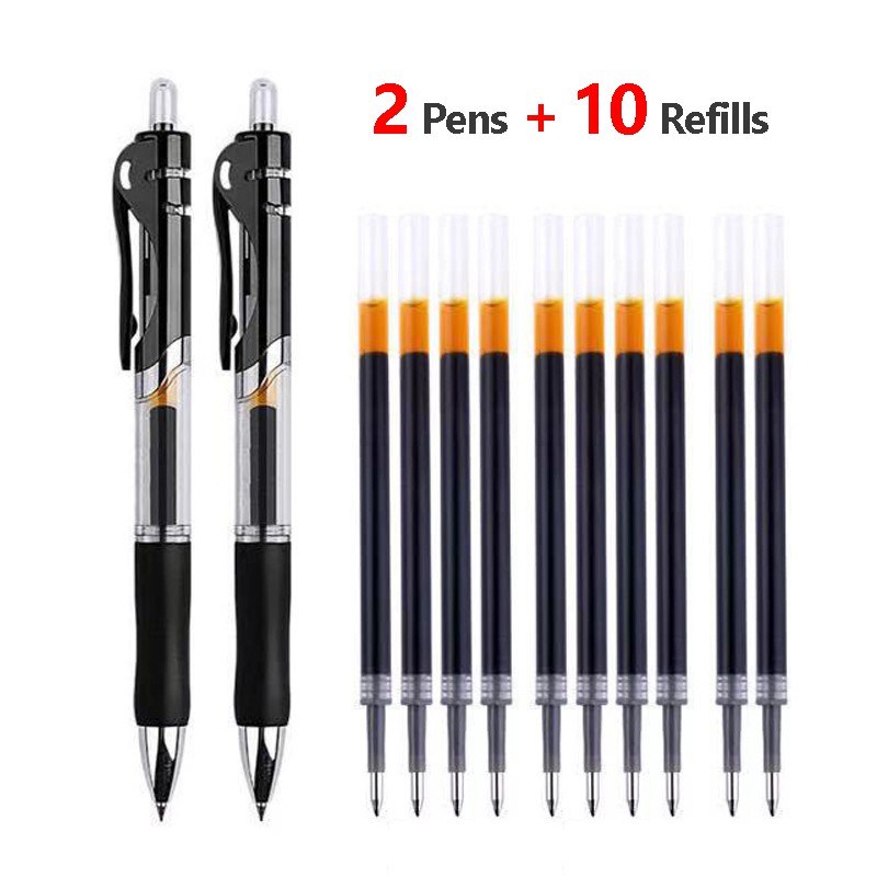 Combo bút bi gel đủ màu  ngòi 0.5mm có thể thu gọn cho văn phòng và trường học