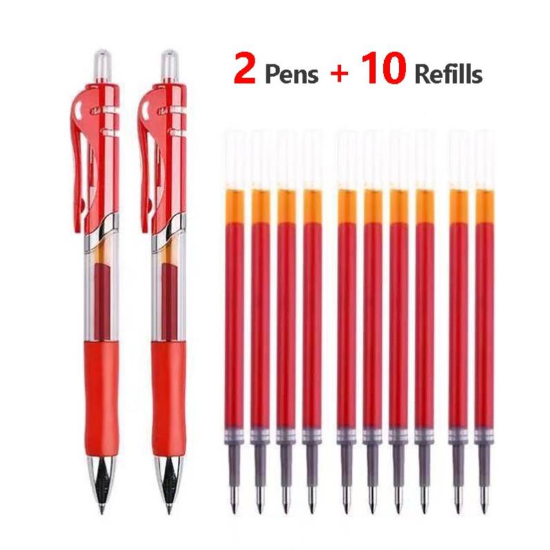 Combo bút bi gel đủ màu  ngòi 0.5mm có thể thu gọn cho văn phòng và trường học