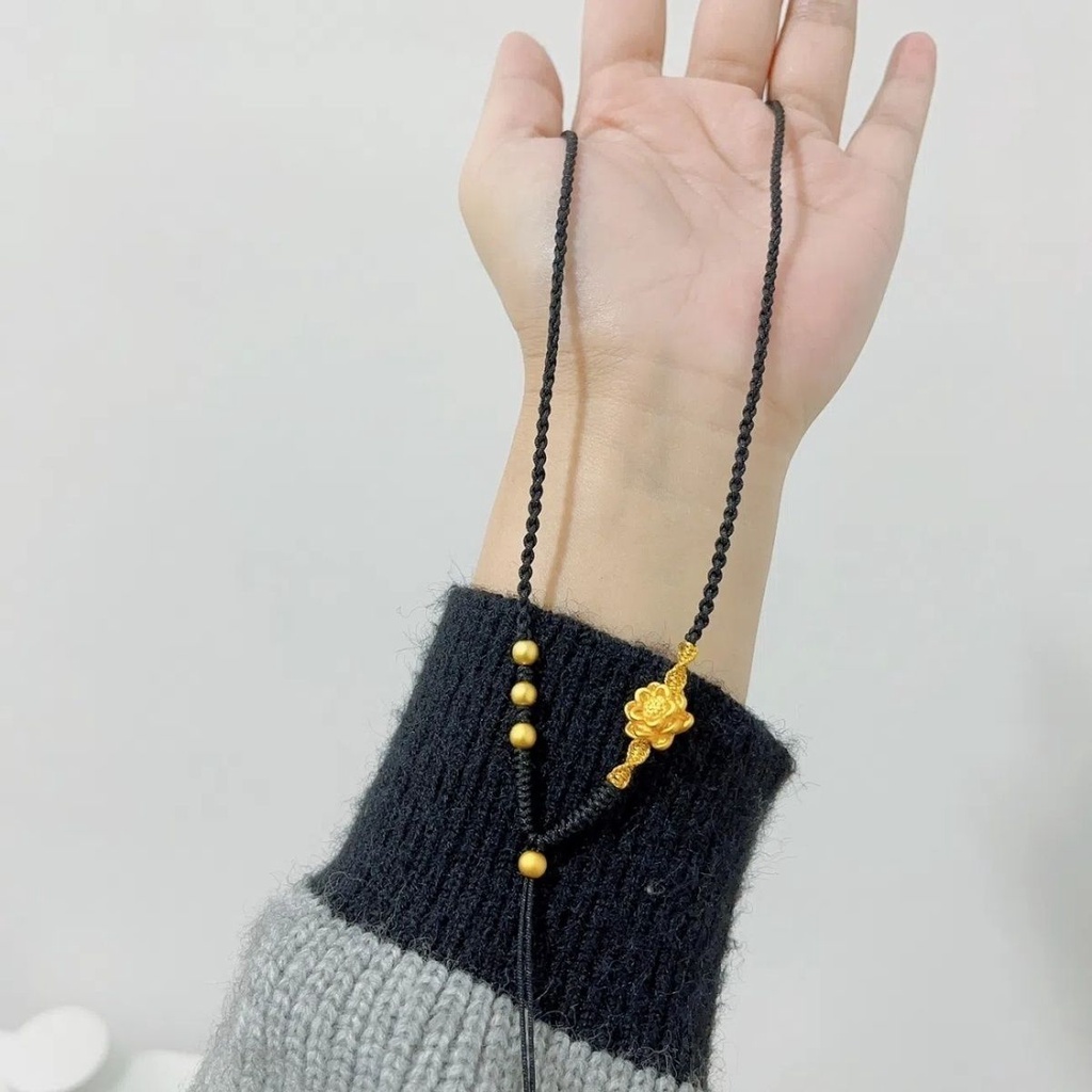 Vòng cổ Mặt Hình Hoa Sen Màu Vàng Thiết Kế Mới Cao Cấp Thời Trang