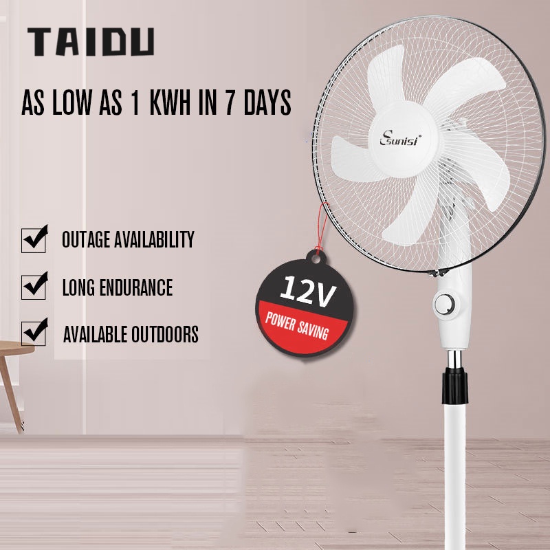 TAIDU Quạt sàn năng lượng mặt trời gia đình 16 inch
