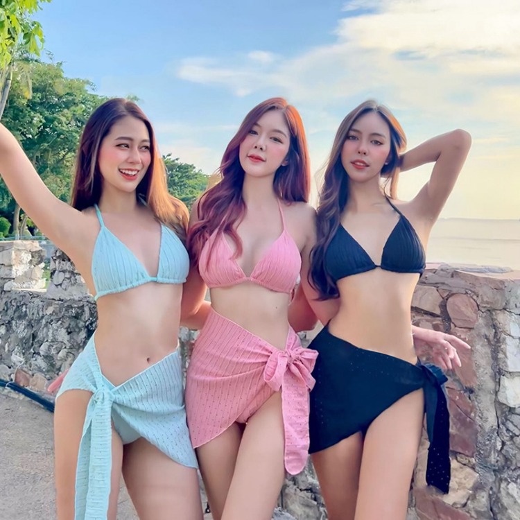 Bộ Đồ Bơi Ba Mảnh Phong Cách Sa Mạc Quyến Rũ Cao Cấp Cho Nữ