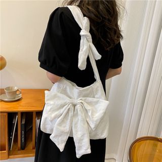 ❤ Túi Đeo Chéo Vải canvas Đính Nơ Sức Chứa Lớn Thời Trang Mùa Hè 2023 Mới Dành Cho Nữ Sinh