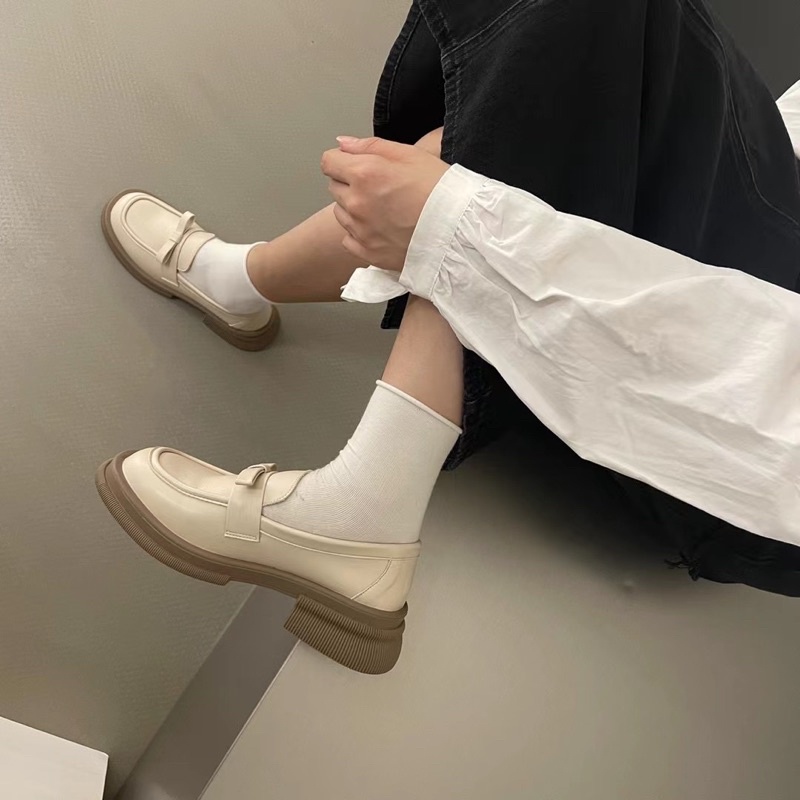 Giày Lười Đính Nơ - Loafer da mềm Misshoes