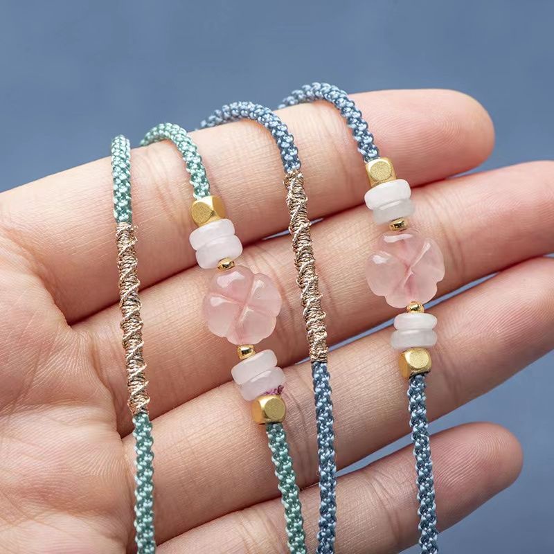 Dây Xích Mặt Cỏ Bốn Lá Nhỏ Tự Làm Thủ Công