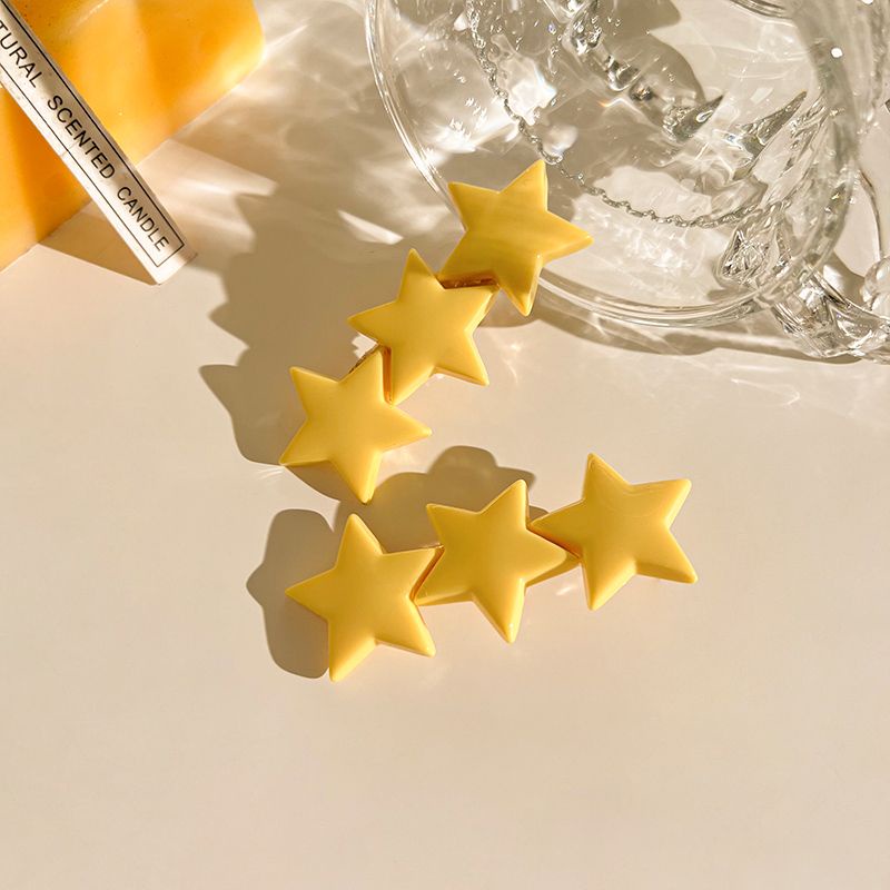 Kẹp Tóc Hình Ngôi Sao Màu Vàng Dễ Thương Phong Cách Hàn Quốc Cho Nữ Sinh Trung Học