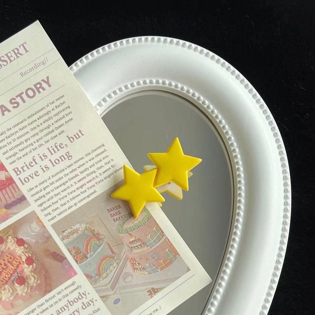 Kẹp Tóc Hình Ngôi Sao Màu Vàng Dễ Thương Phong Cách Hàn Quốc Cho Nữ Sinh Trung Học