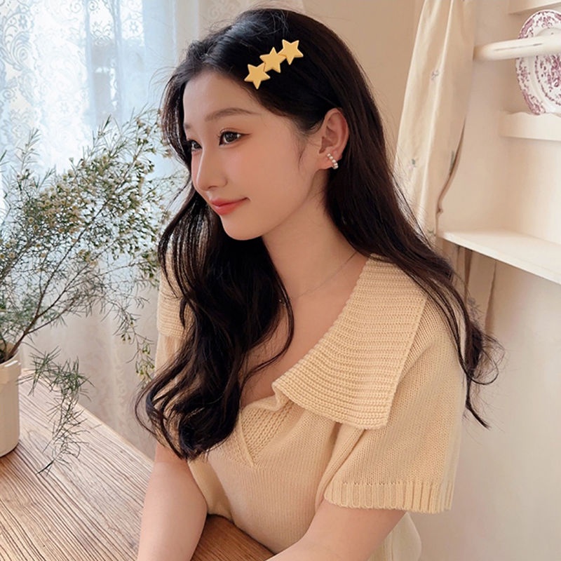 Kẹp Tóc Hình Ngôi Sao Màu Vàng Dễ Thương Phong Cách Hàn Quốc Cho Nữ Sinh Trung Học