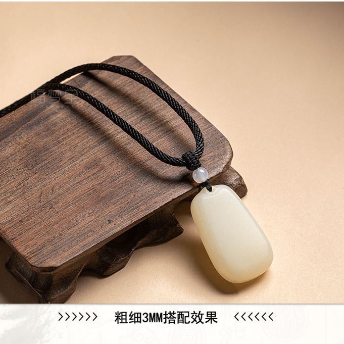 Vòng cổ Mặt Đá Ngọc Bích Màu Đen Thời Trang Cao Cấp Cho Nam Và Nữ