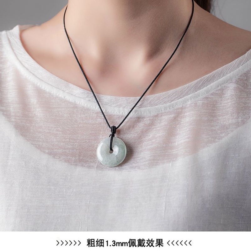 Vòng cổ Mặt Đá Ngọc Bích Màu Đen Thời Trang Cao Cấp Cho Nam Và Nữ