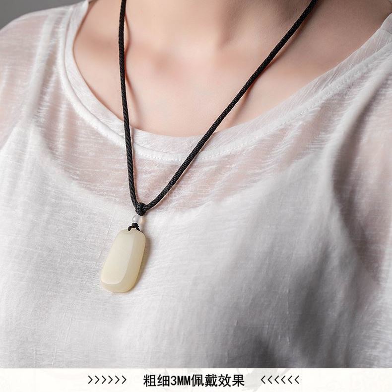 Vòng cổ Mặt Đá Ngọc Bích Màu Đen Thời Trang Cao Cấp Cho Nam Và Nữ