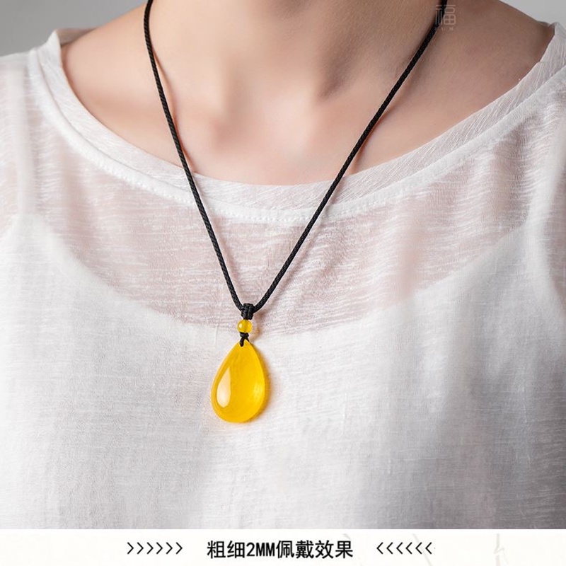 Vòng cổ Mặt Đá Ngọc Bích Màu Đen Thời Trang Cao Cấp Cho Nam Và Nữ