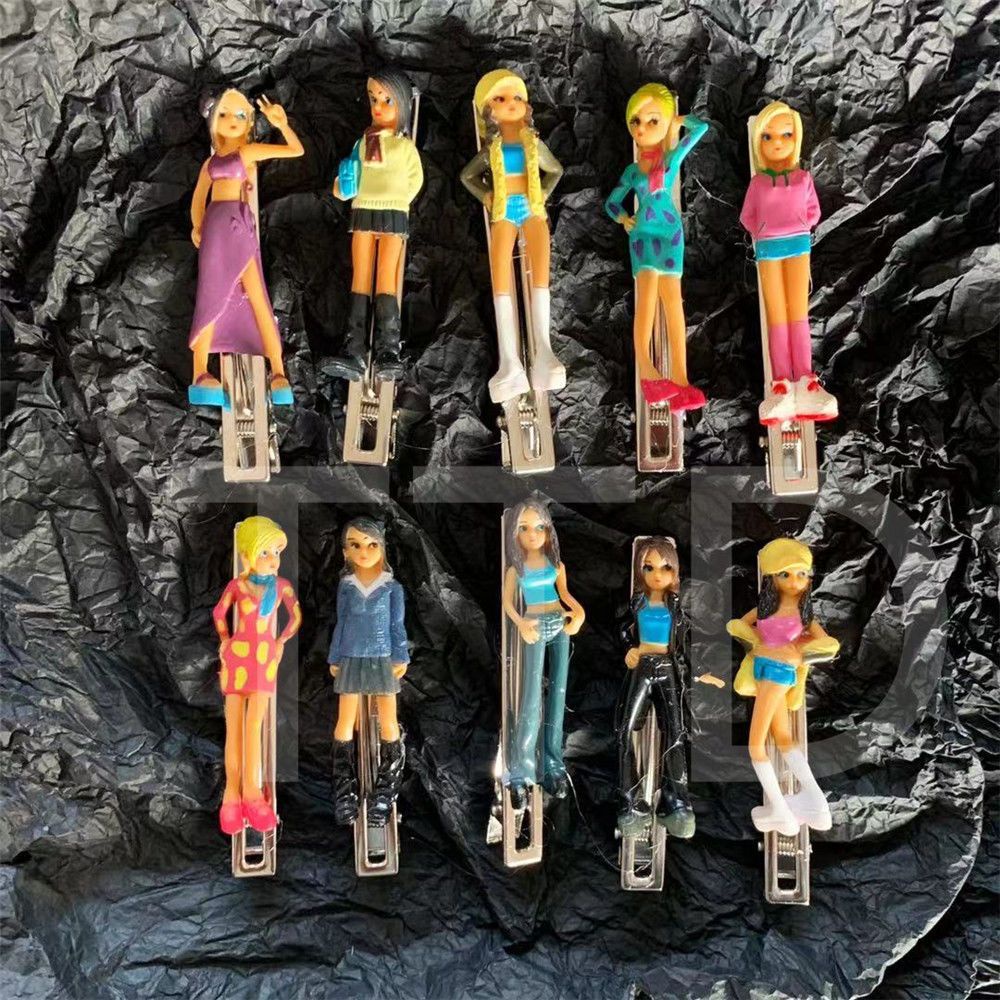 Kẹp Tóc Phong Cách Harajuku Cổ Điển y2k Kèm Phụ Kiện 90s