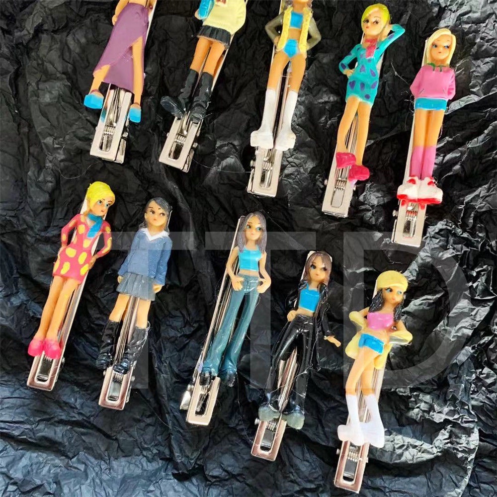 Kẹp Tóc Phong Cách Harajuku Cổ Điển y2k Kèm Phụ Kiện 90s