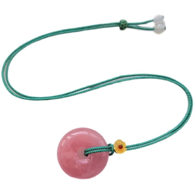 Dây Đeo Cổ An Toàn Mặt Đá Ngọc Bích Màu Vàng Cho Người Lớn Và Trẻ Em