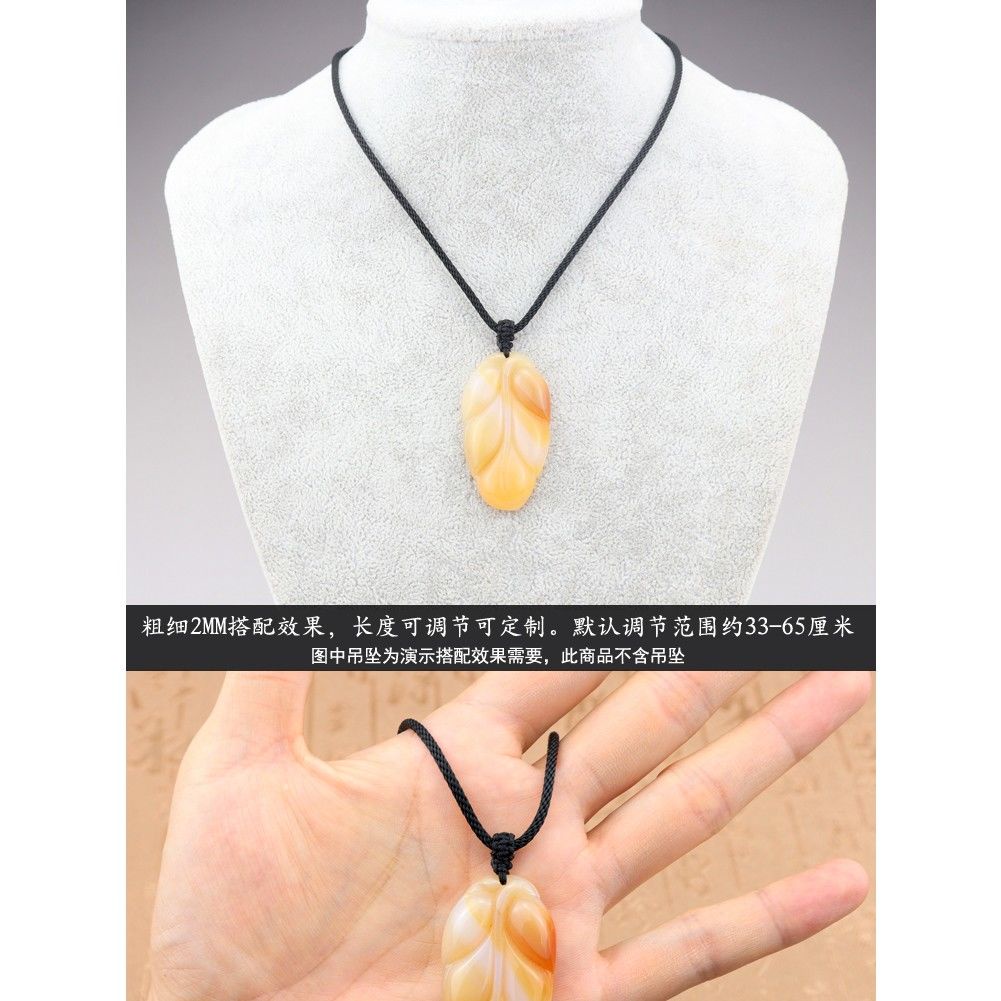 Vòng cổ Mặt Đá Ngọc Bích Màu Đen Thời Trang Cao Cấp Cho Nam Và Nữ