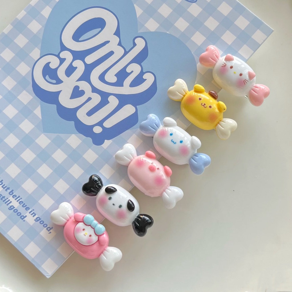 Kẹp Tóc Mini Họa Tiết Hoạt Hình Trái Tim Sanrio Nhật Bản Dễ Thương Cho Bé Gái