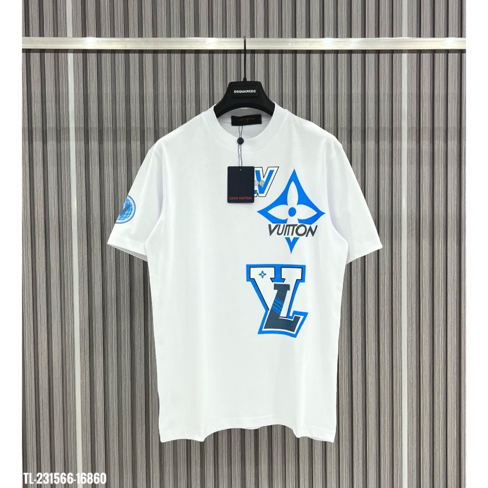 Áo thun LV áo Louis Vuiton Họa tiết Xanh MS14 vải cotton 100%