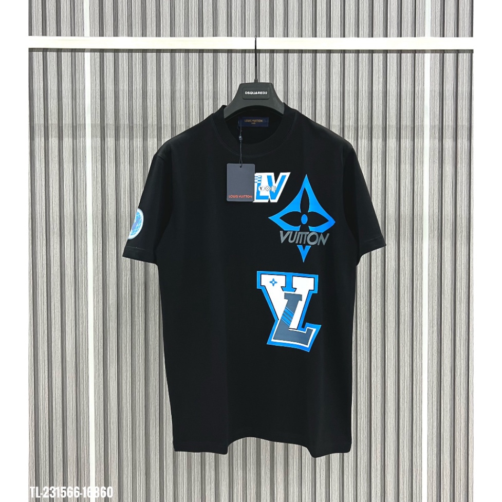 Áo thun LV áo Louis Vuiton Họa tiết Xanh MS14 vải cotton 100%