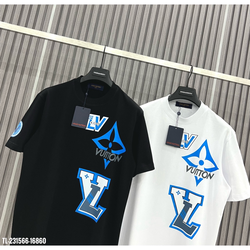 Áo thun LV áo Louis Vuiton Họa tiết Xanh MS14 vải cotton 100%