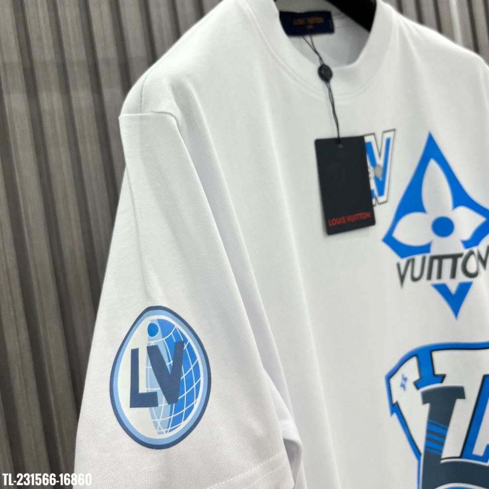 Áo thun LV áo Louis Vuiton Họa tiết Xanh MS14 vải cotton 100%