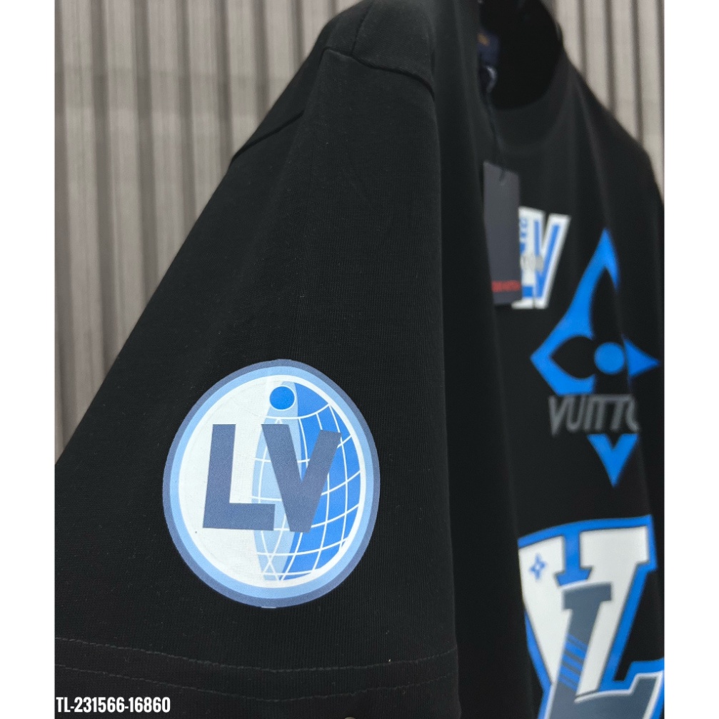 Áo thun LV áo Louis Vuiton Họa tiết Xanh MS14 vải cotton 100%