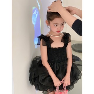 Váy 2s nơ nhún ngực voan xoè bồng cho bé gái V2355
