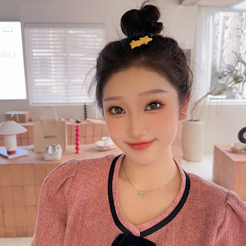 Kẹp Tóc Hình Ngôi Sao Năm Cánh Màu Vàng Ngọt Ngào ins Dễ Phối Đồ Cho Trẻ Em hai