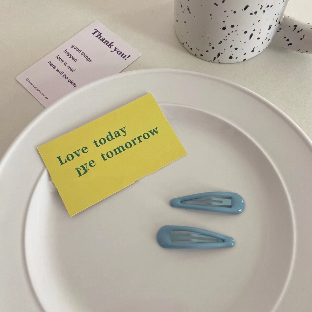 Xiaohongshu Kẹp Tóc Nhỏ Họa Tiết Kẻ Sọc Màu Hồng Ngọt Ngào Phong Cách ins