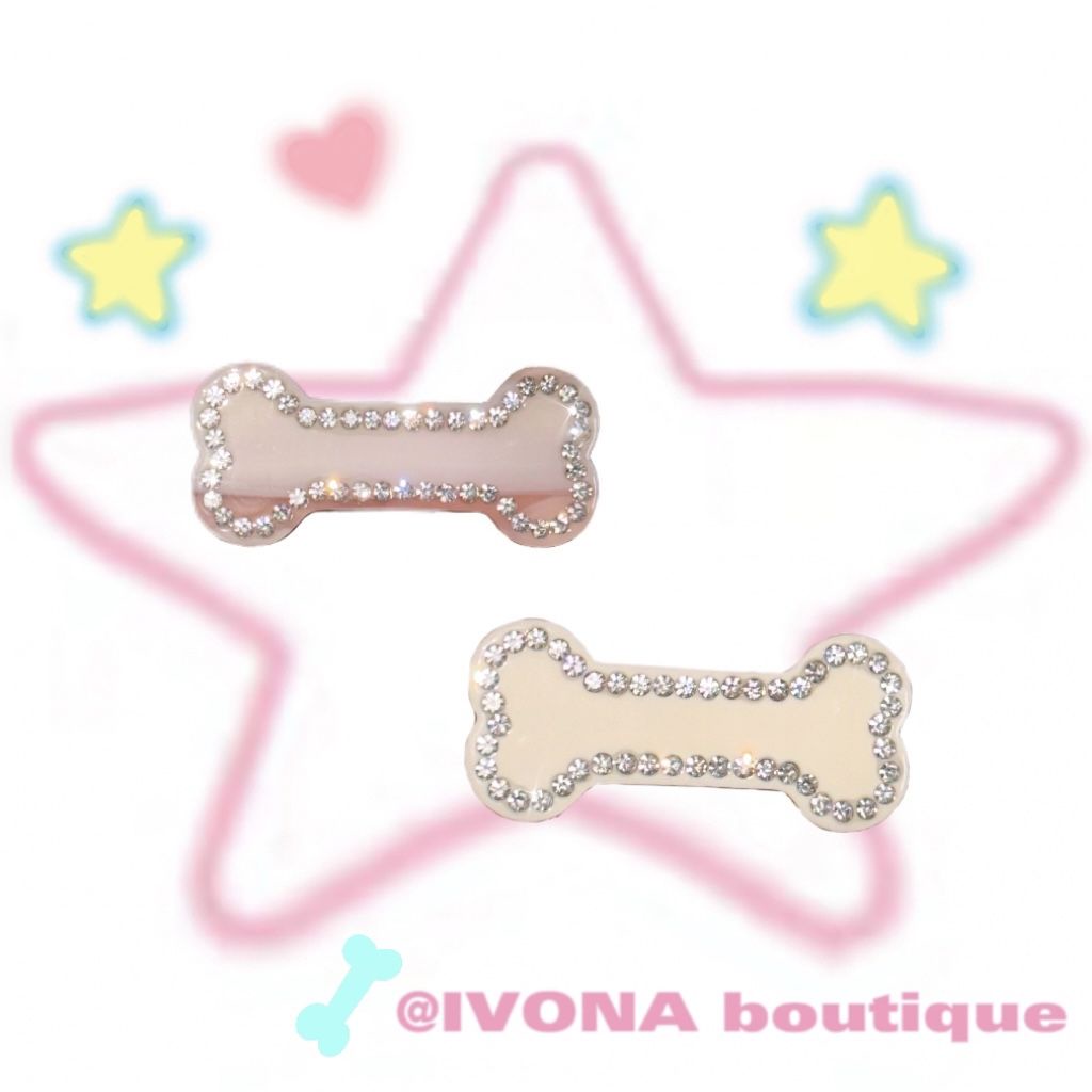 Kẹp Tóc IVONA [Flash Bones] Kẹp Tóc Mỏ Vịt y2k Đính Kim Cương Thủ Công Tinh Tế niche