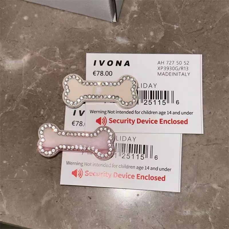 Kẹp Tóc IVONA [Flash Bones] Kẹp Tóc Mỏ Vịt y2k Đính Kim Cương Thủ Công Tinh Tế niche