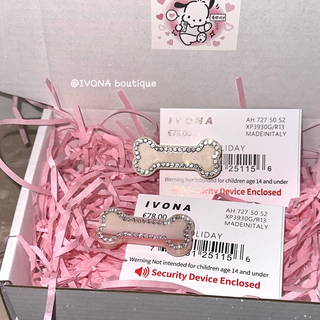 Kẹp Tóc IVONA [Flash Bones] Kẹp Tóc Mỏ Vịt y2k Đính Kim Cương Thủ Công Tinh Tế niche