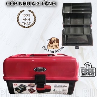 Cốp nhựa đựng đồ nail 4 ngăn to ( có nhiều màu, không chọn màu)