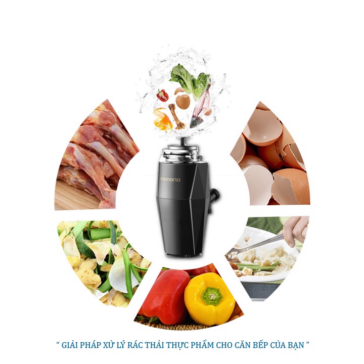 Euro Home - Máy hủy rác, xử lý thực phẩm thải nhà bếp Memoria 650w Garbage Disposal